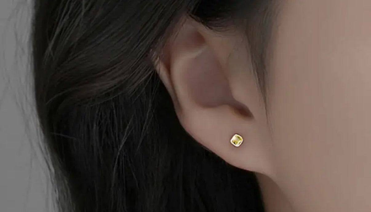 14K Vermeil Bezel Set Earrings