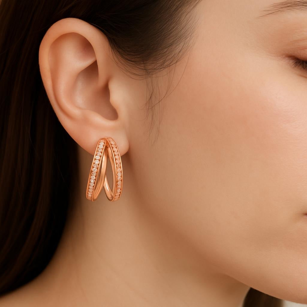 14K Vermeil Twisted Hoop Earrings