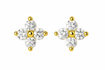 Gold Vermeil Amelia Fleur Stud Earrings (Medium)