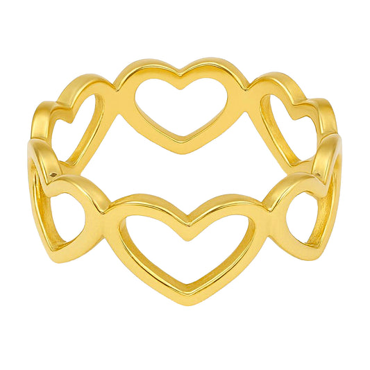 Gold Plated Mimi Open Heart Band Ring