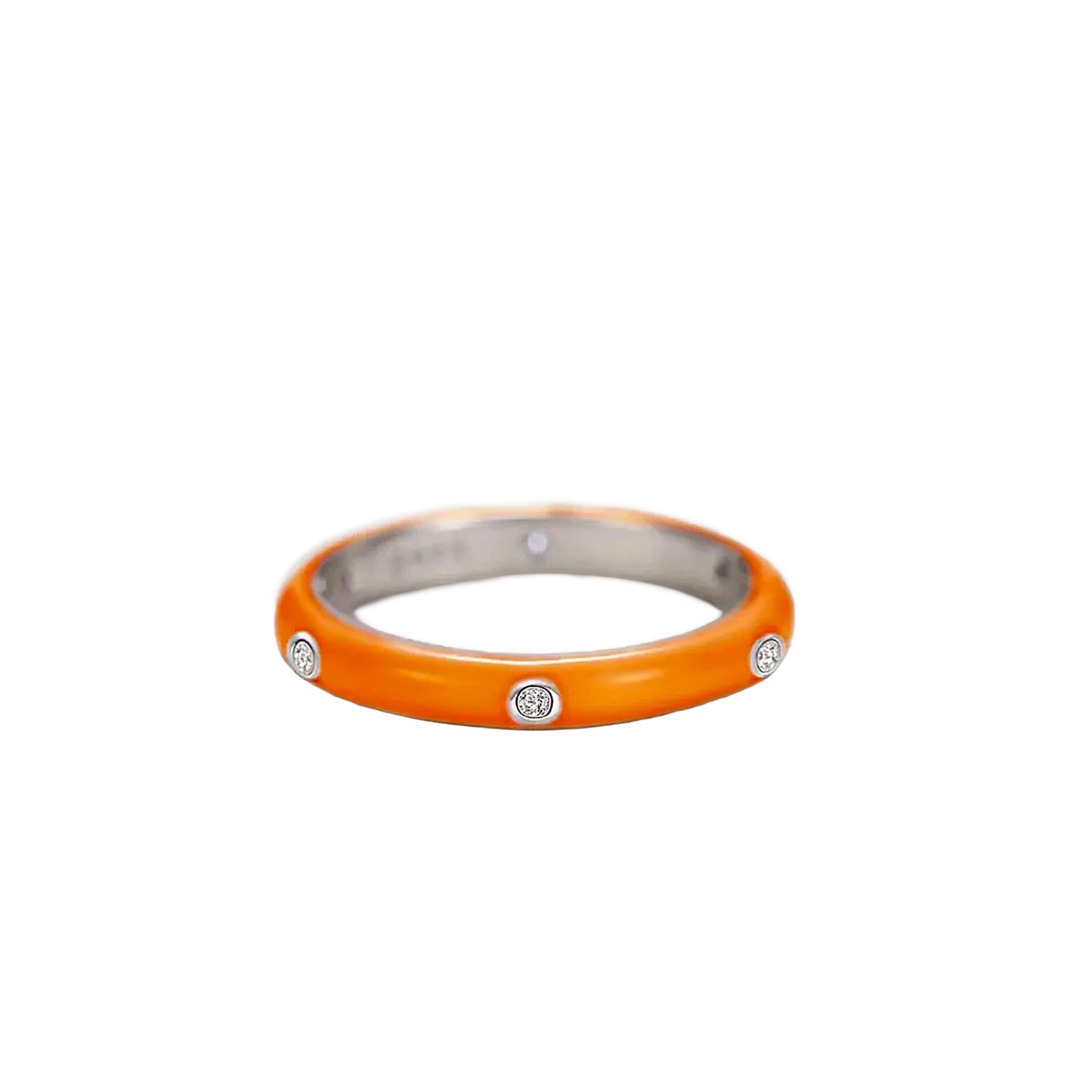 Orange Enamel Vivi Sparkle Ring
