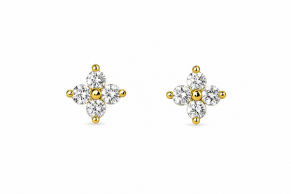 Gold Vermeil Amelia Fleur Stud Earrings (Large)