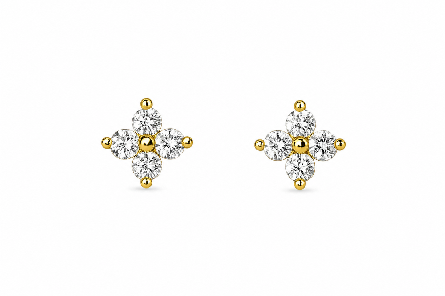 Gold Vermeil Amelia Fleur Stud Earrings (Medium)