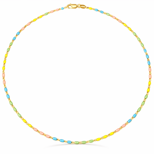 Gold Filled Enamel Cable Chain Necklace