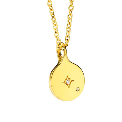 Gold Plated Oval Starburst Pendant/ Necklace