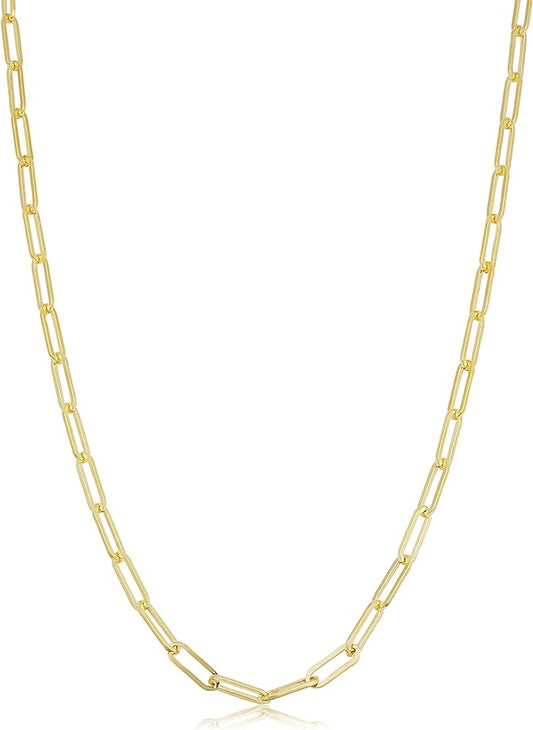 14K Gold Vermeil Paperclip Chain Necklace