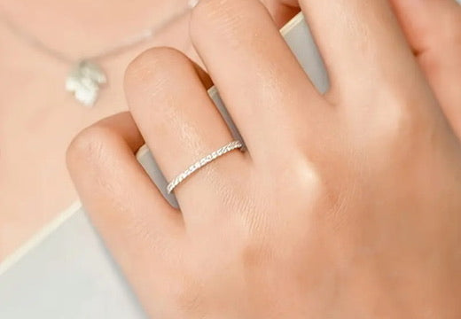 Sterling Silver Pave Stacking Band