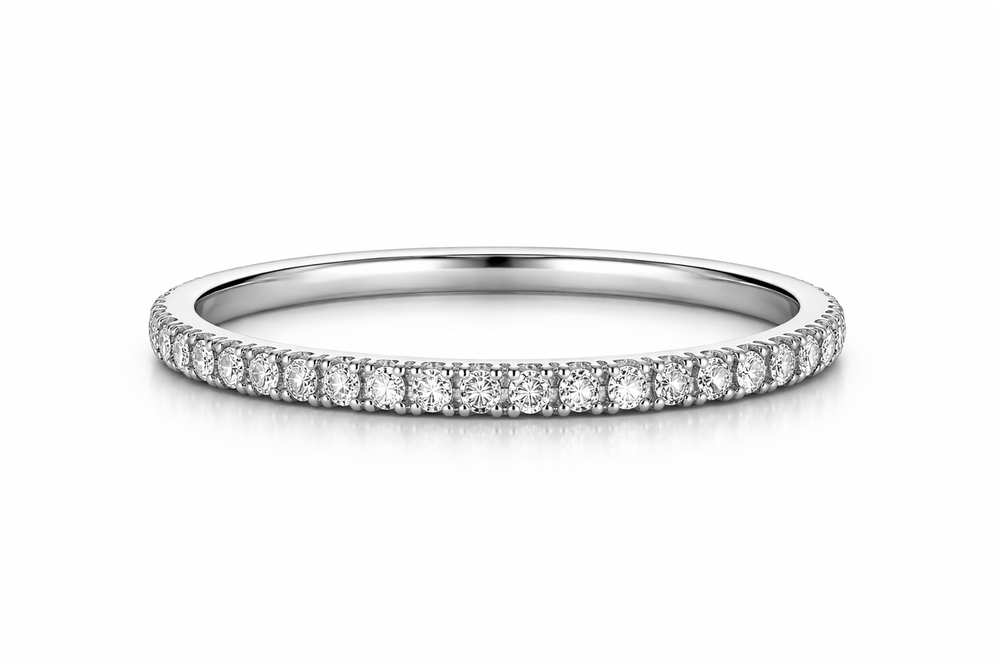 Sterling Silver Pave Stacking Band Ring