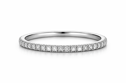 Sterling Silver Pave Stacking Band Ring