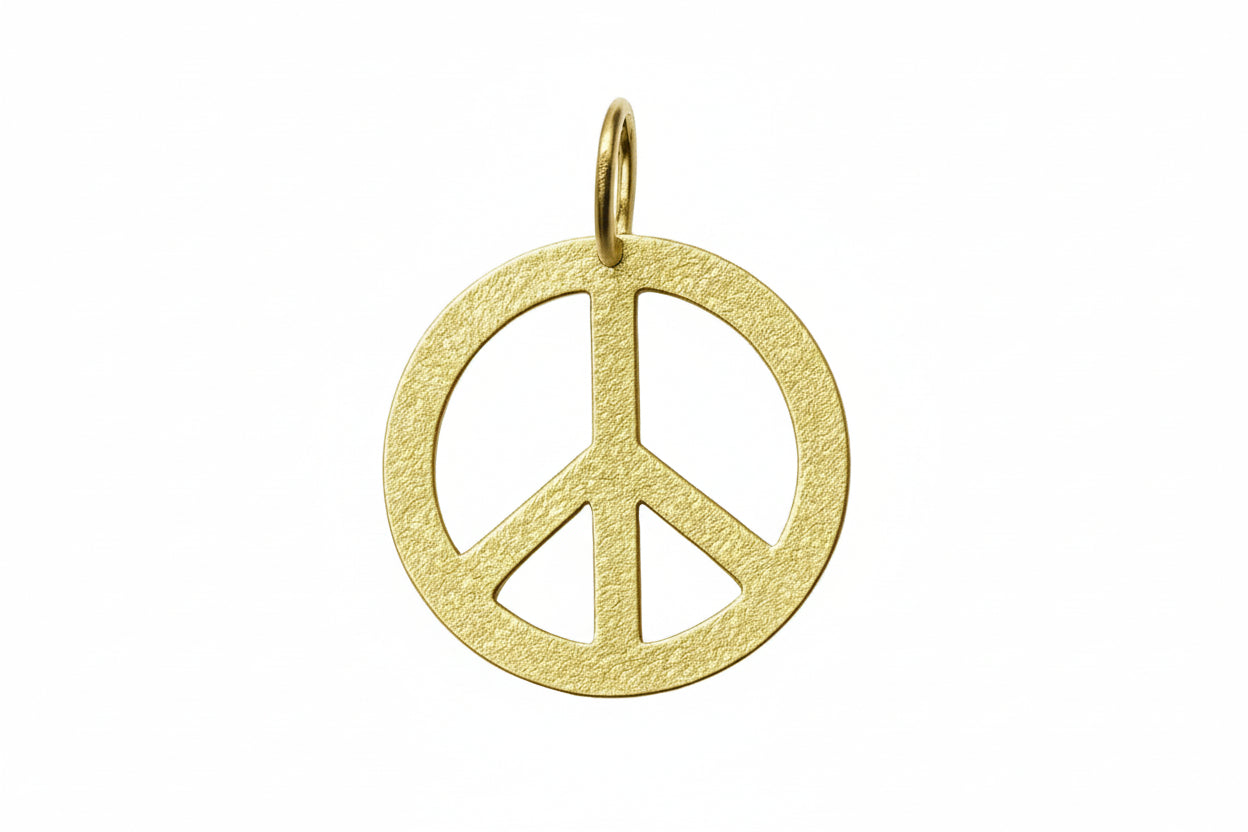 Gold Plated Rachel Peace Sign Pendant