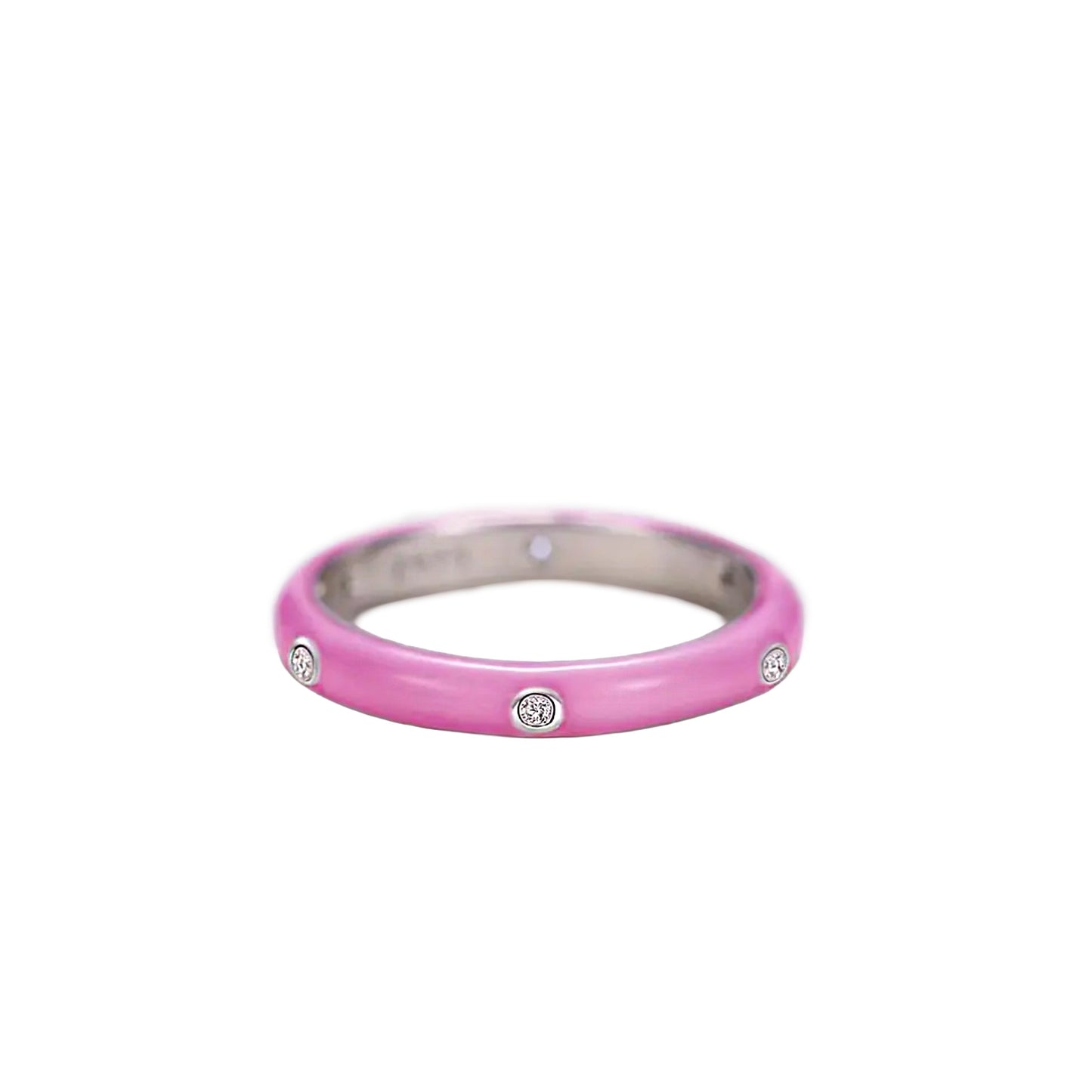Pink Enamel Vivi Sparkle Ring