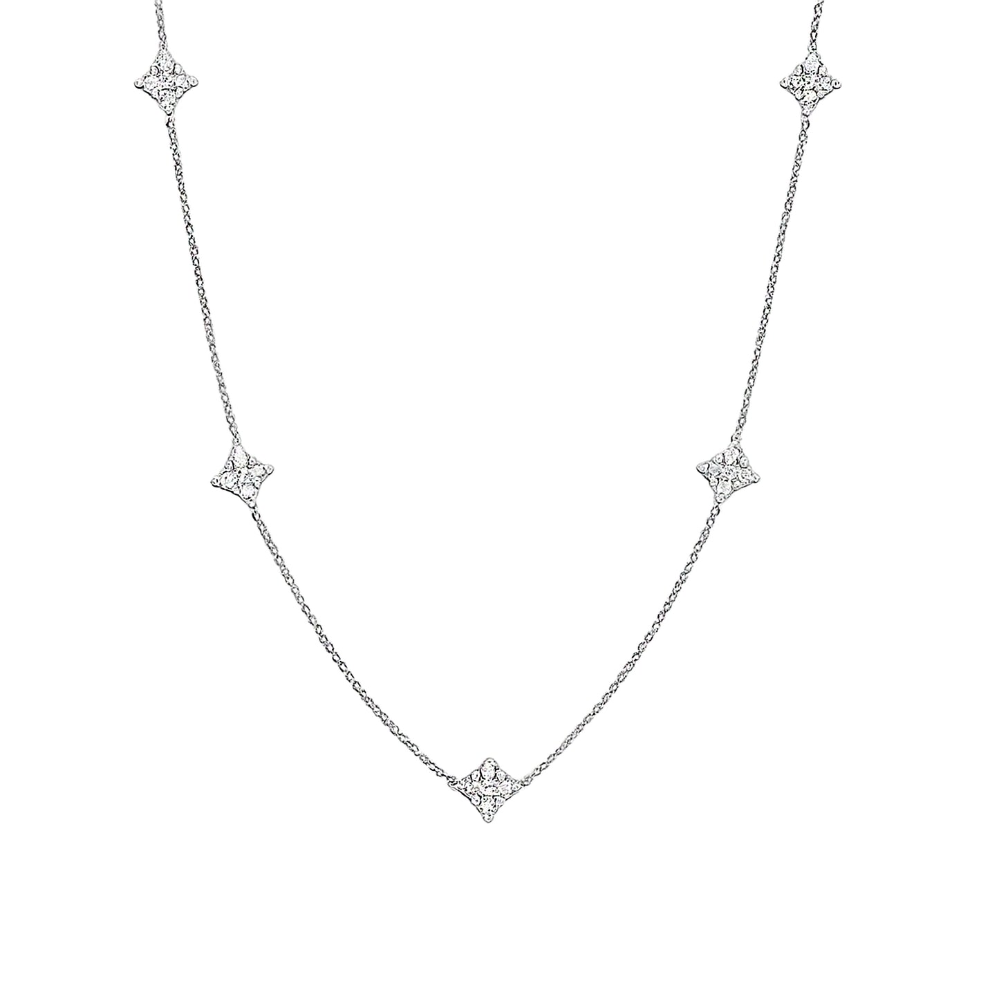 Sterling Silver Fleur Station Necklace