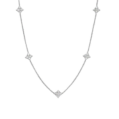 Sterling Silver Fleur Station Necklace