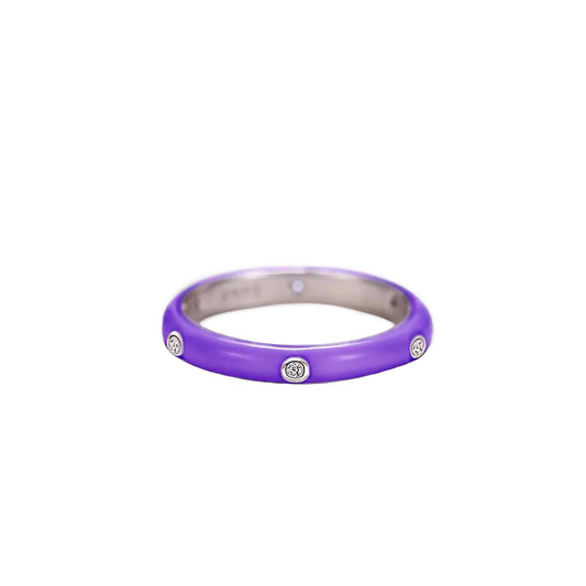 Purple Enamel Vivi Sparkle Ring