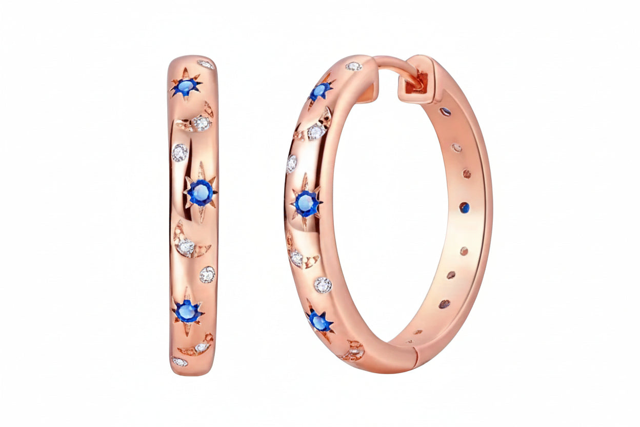 Rose Gold Vermeil Marcy Starlight Hoop Earrings