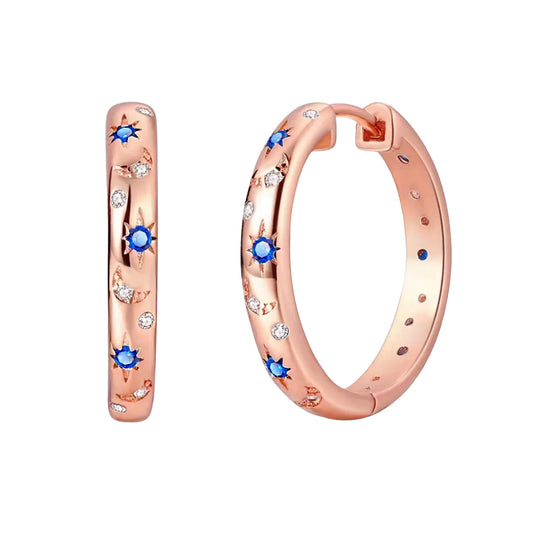 Rose Gold Vermeil Marcy Starlight Hoop Earrings