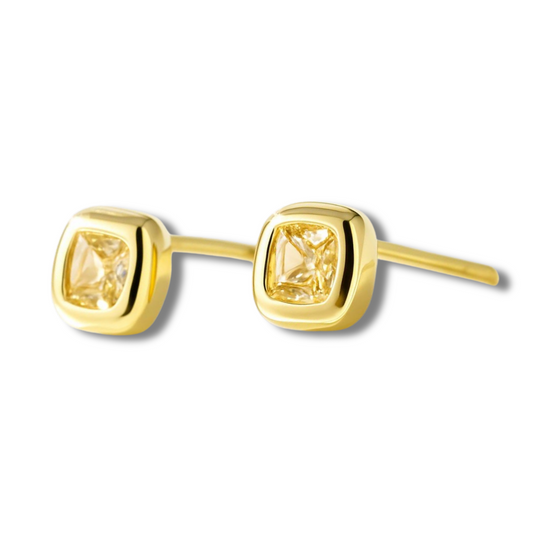 14K Vermeil Bezel Set Earrings
