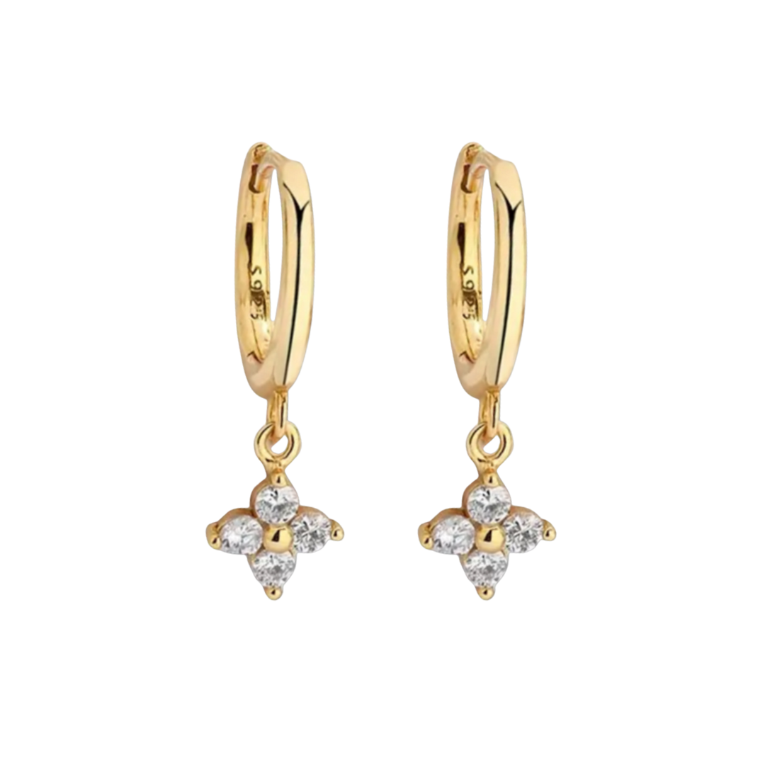 14K Vermeil Flower Drop Earrings
