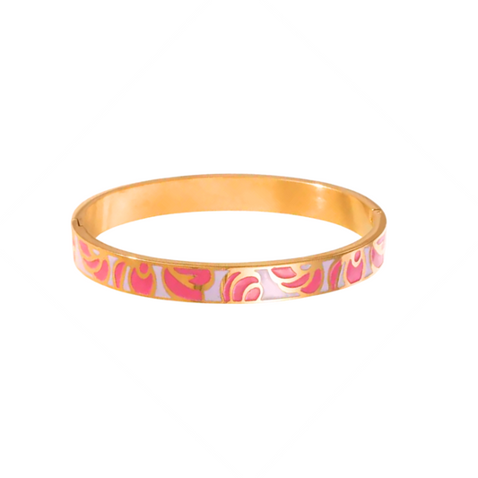 14K Vermeil Floral Bangle