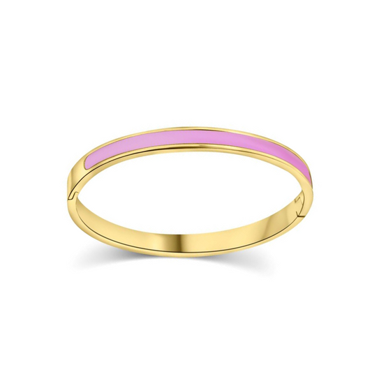 18K Vermeil Lavendar Enamel Bangle