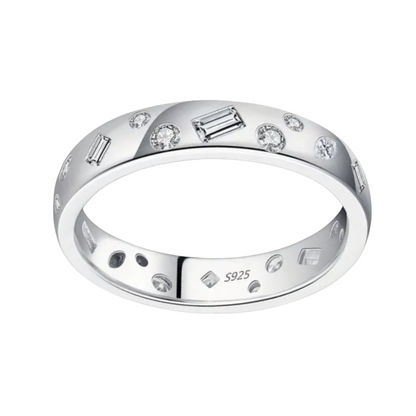 Sterling Silver Mélange Bezel Set Stone Ring