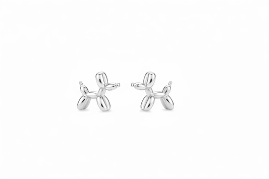 Sterling Silver Jennifer Poodle Stud Earrings