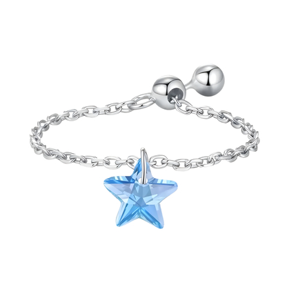 Sterling Silver Serena Blue Star Ring