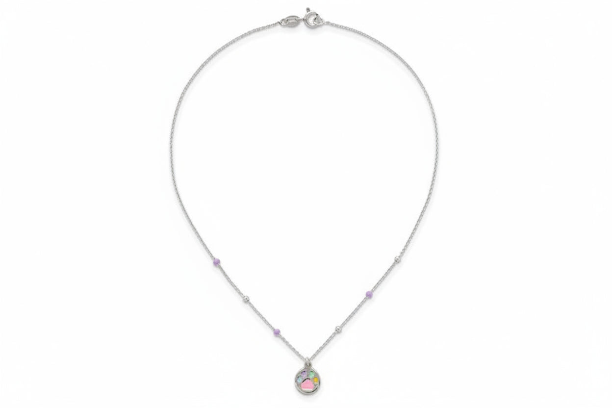 Sterling Silver Chloe Enamel Paw Pendant Necklace