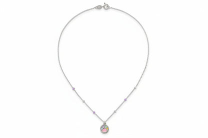 Sterling Silver Chloe Enamel Paw Pendant Necklace