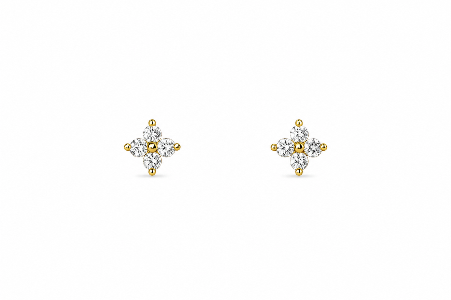 Gold Vermeil Amelia Fleur Stud Earrings (Large)