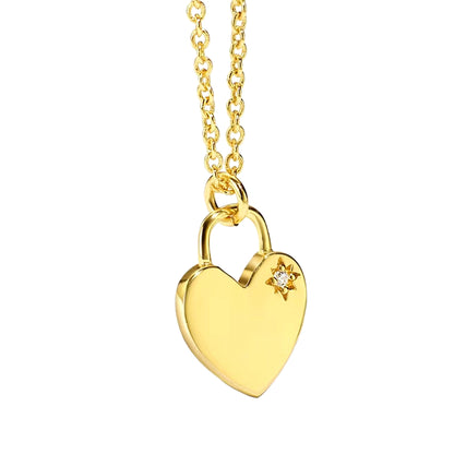 Gold Plated Starburst Heart Locket Pendant