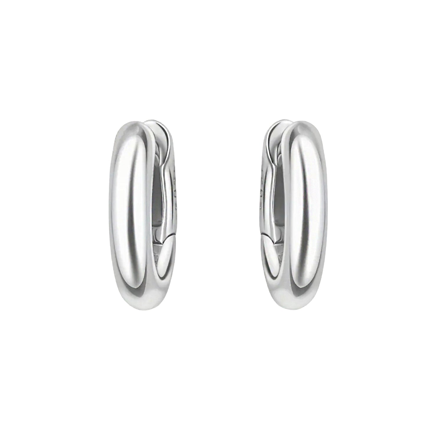 Sterling Silver Elena Thick Huggie Hoop Earrings