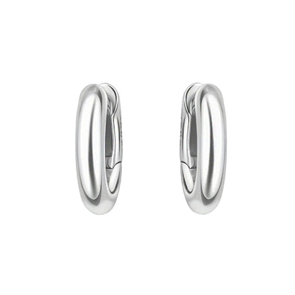 Sterling Silver Elena Thick Huggie Hoop Earrings