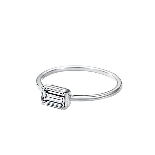 Sterling Silver Jessica Bezel Set Emerald Ring