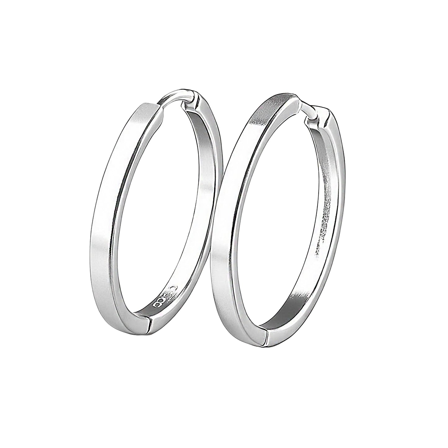 Sterling Silver Classic Jena Medium Hoop Earrings