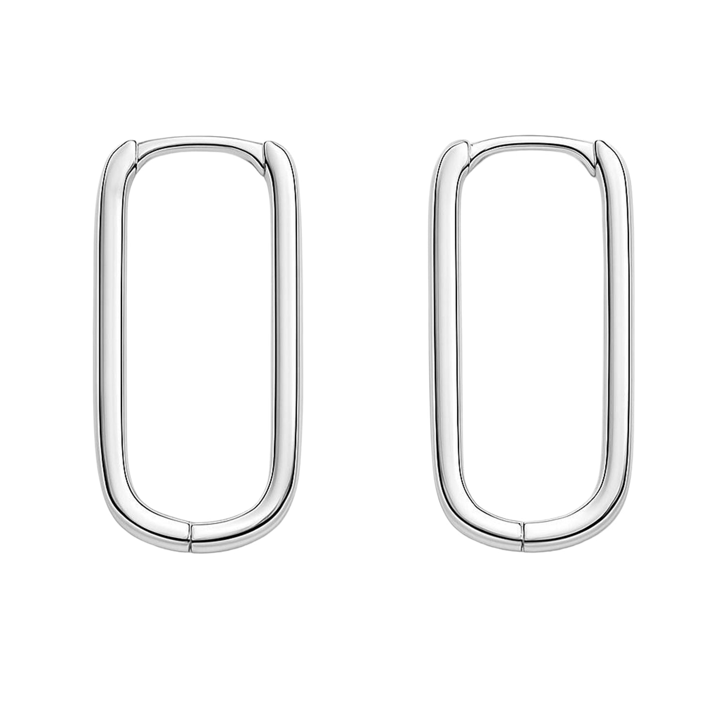 Sterling Silver Elena Oval Hoop Earrings