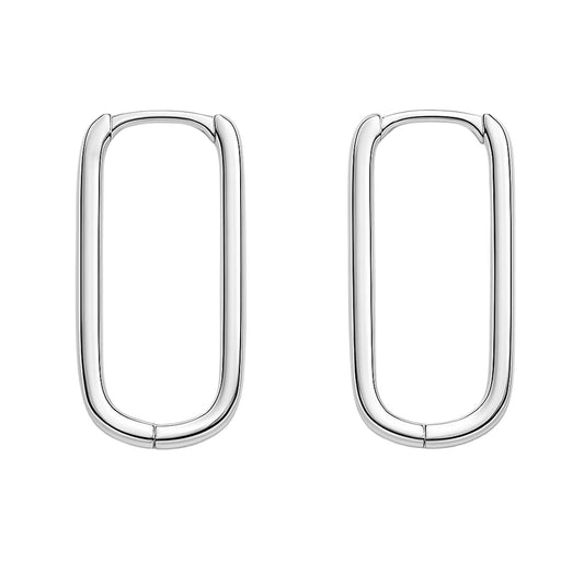 Sterling Silver Elena Oval Hoop Earrings