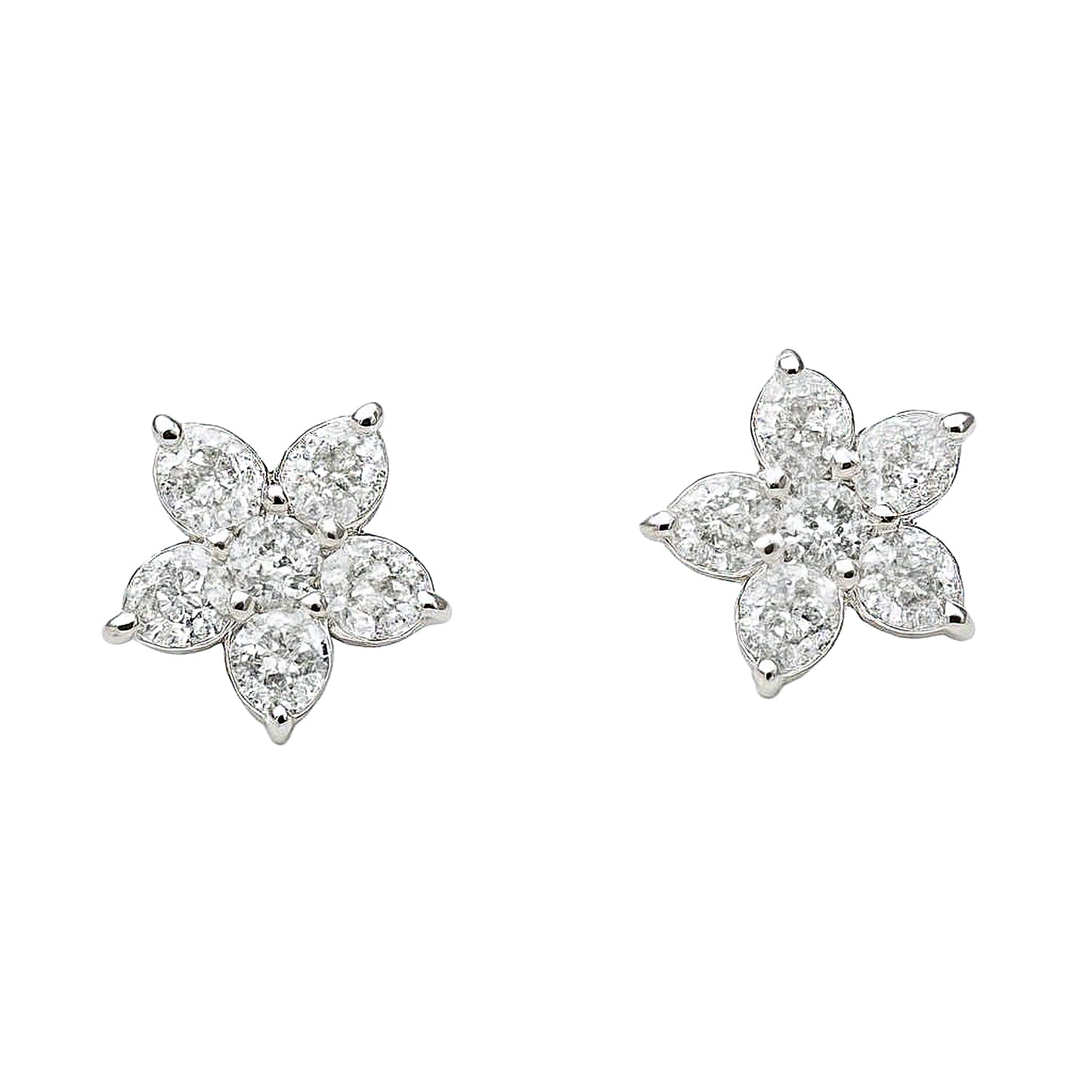 Sterling Silver Juliana Snowflake Stud Earrings