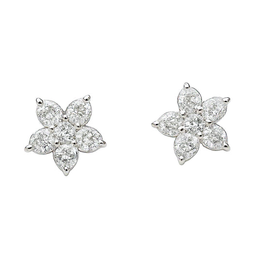Sterling Silver Juliana Snowflake Stud Earrings