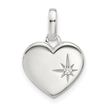Sterling Silver Heart Starburst Pendant