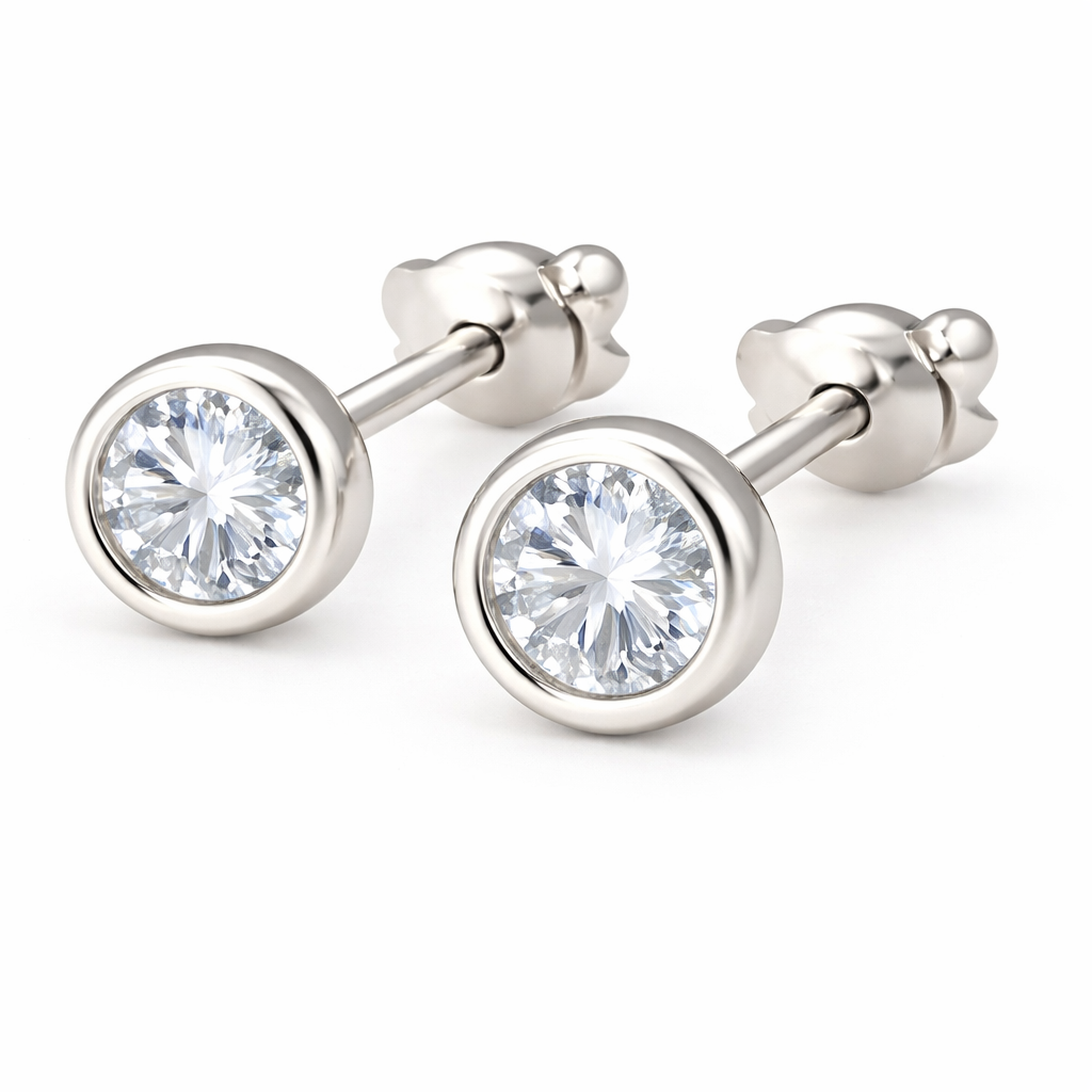 Gold Vermeil Medium Bezel Stud Earrings