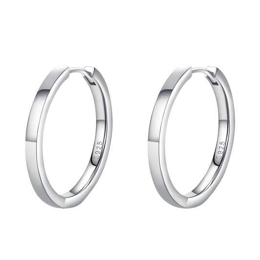 Sterling Silver Jena Medium Classic Hoop Earrings