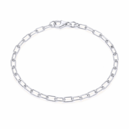 Sterling Silver Paperclip Chain Link Bracelet