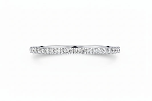 Sterling Silver Pave Stacking Band