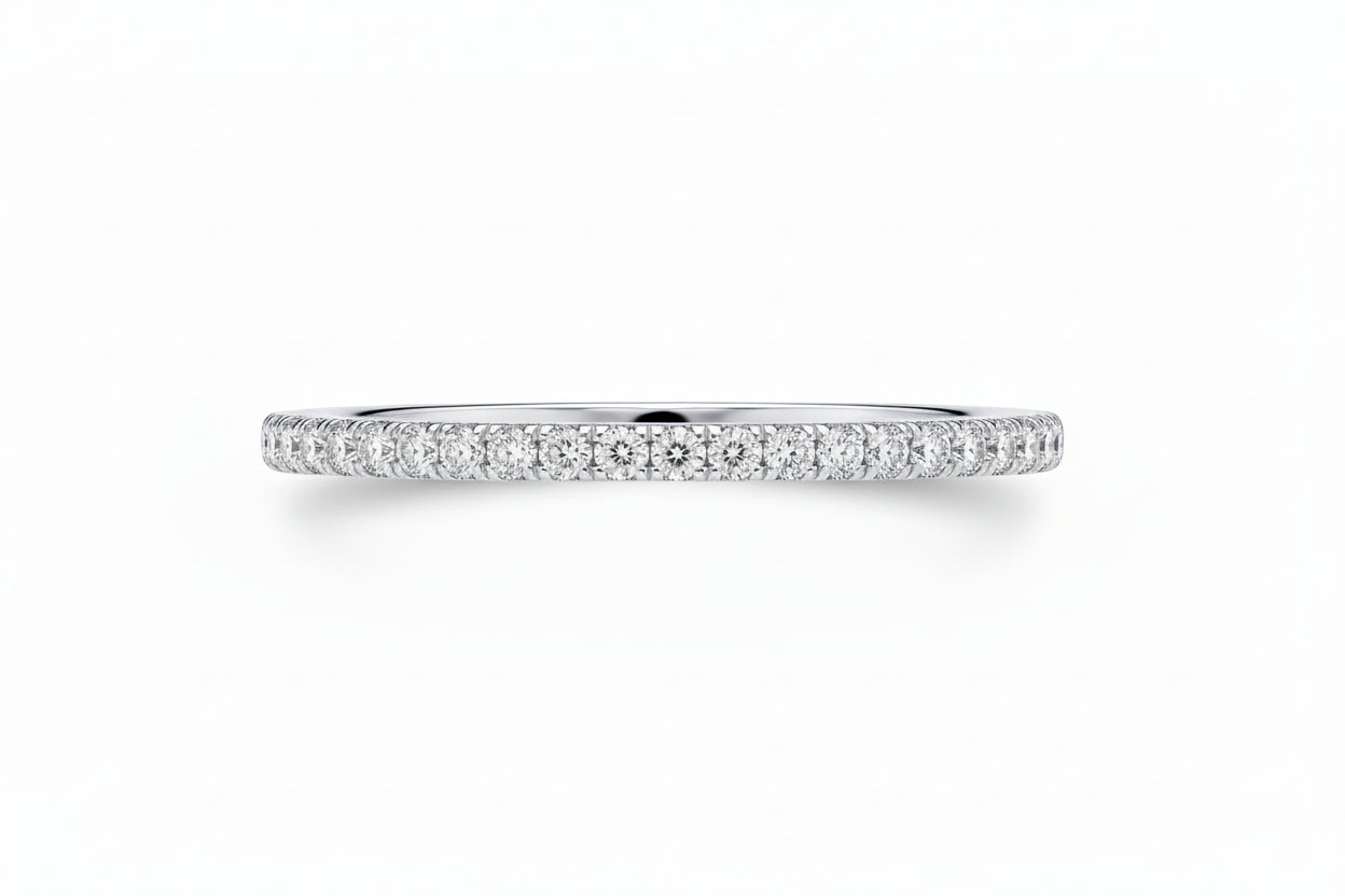 Sterling Silver Pave Stacking Band Ring