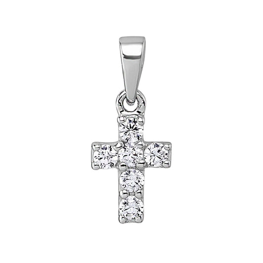 Sterling Silver Pave Cross Pendant