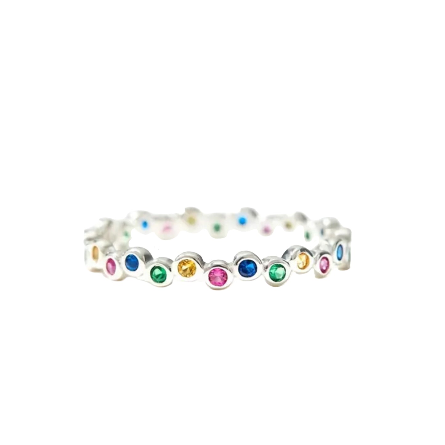 Sterling Silver Leah Lollipop/Multicolor Dot Ring