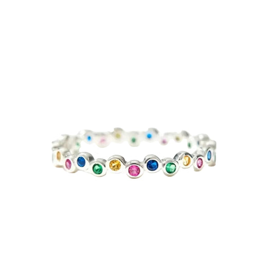 Sterling Silver Leah Lollipop/Multicolor Dot Ring