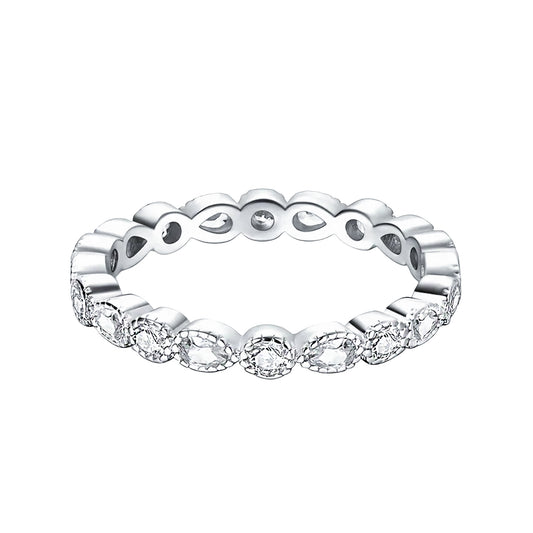 Sterling Silver Kim Marquise Sparkle Band