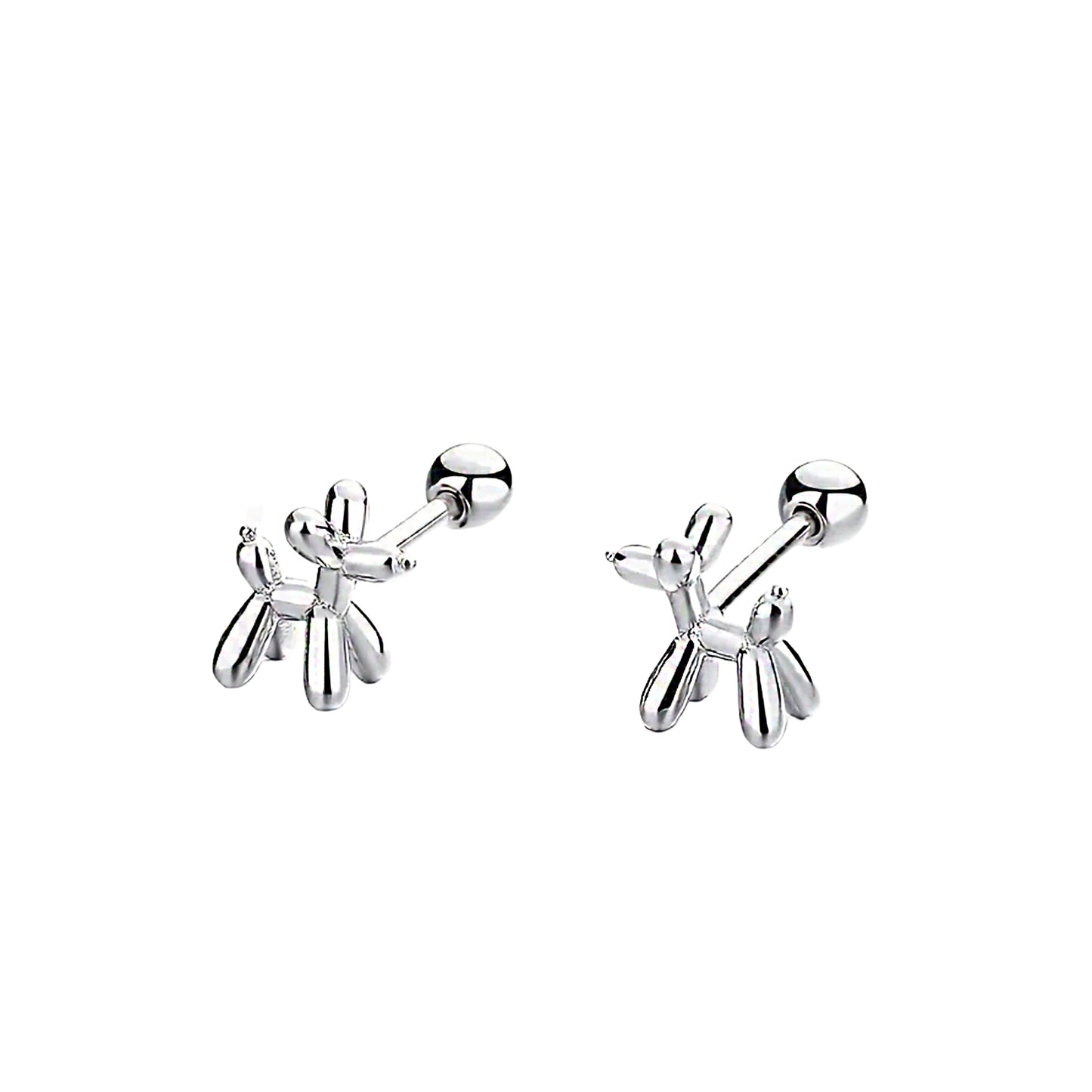 Sterling Silver Jennifer Balloon Dog Stud Earrings